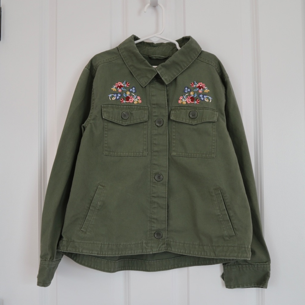 Old Navy Girls’ Green Embroidered Jacket